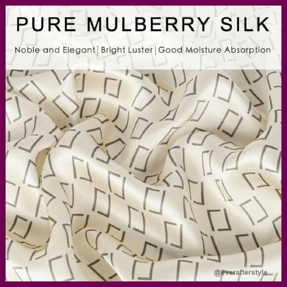 Pure Mulberry Silk Scarf Lightweight Square Elegant Fashion Accessory - Picture 7 of 8
